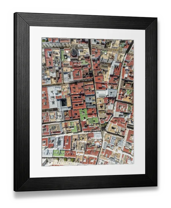Framed Print : Streets and rooftops in the town of Cadiz Framed Print : Streets and rooftops in the town of Cadiz