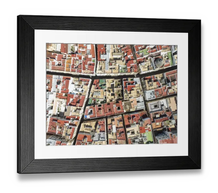 Framed Print : Streets and rooftops in the town of Cadiz Framed Print : Streets and rooftops in the town of Cadiz