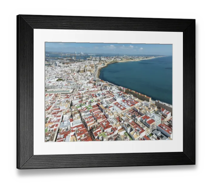 Framed Print : The town of Cadiz with the old quarter in the foreground