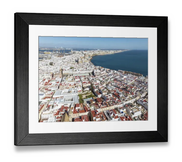 Framed Print : The town of Cadiz with the old quarter in the foreground Framed Print : The town of Cadiz with the old quarter in the foreground