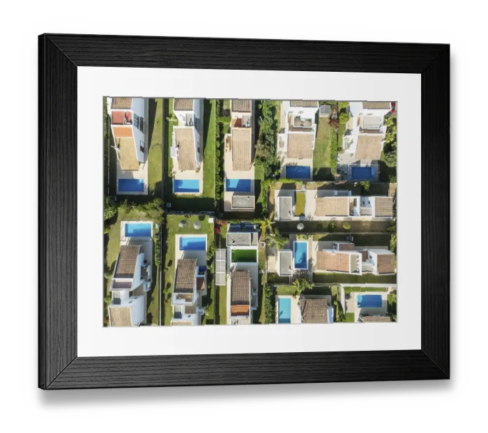 Framed Print : The Roche housing estate. Aerial view Framed Print : The Roche housing estate. Aerial view