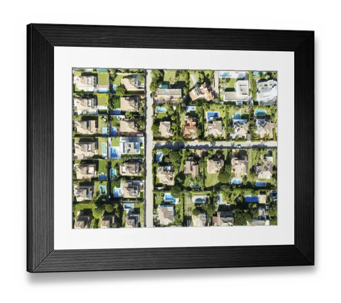 Framed Print : The Roche housing estate. Aerial view