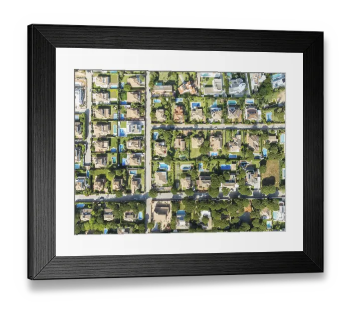 Framed Print : The Roche housing estate. Aerial view