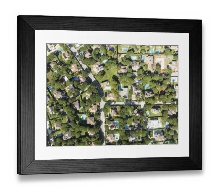 Framed Print : The Roche housing estate. Aerial view