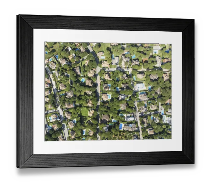 Framed Print : The Roche housing estate. Aerial view