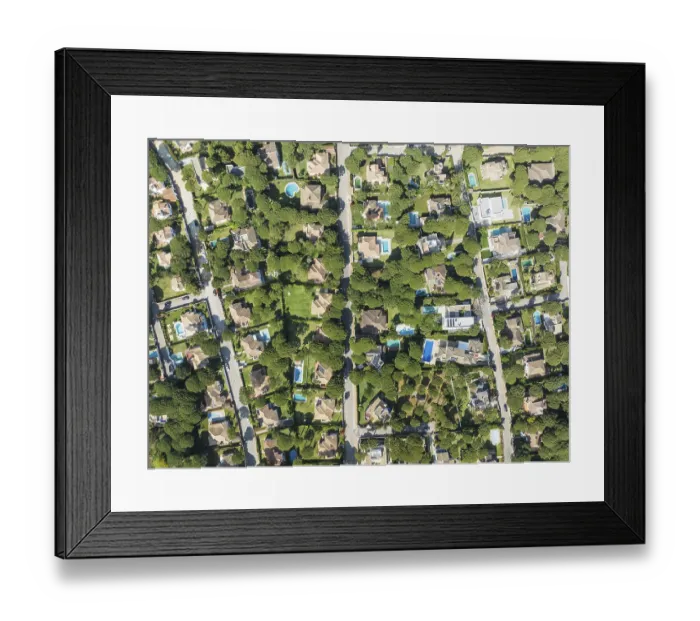 Framed Print : The Roche housing estate. Aerial view Framed Print : The Roche housing estate. Aerial view