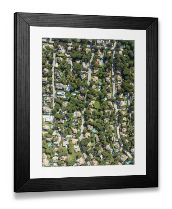 Framed Print : The Roche housing estate. Aerial view