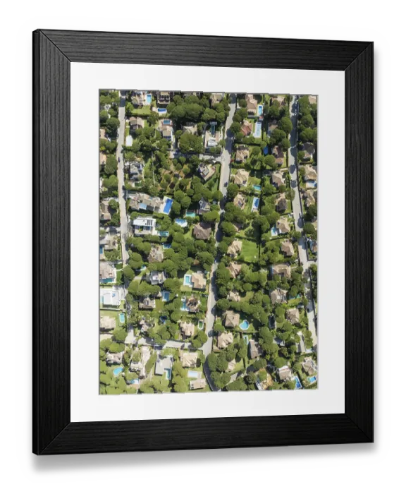 Framed Print : The Roche housing estate. Aerial view Framed Print : The Roche housing estate. Aerial view