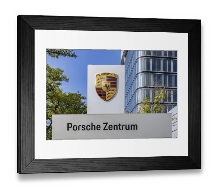 Framed Print : Porsche Centre Autohaus am Pragsattel Framed Print : Porsche Centre Autohaus am Pragsattel