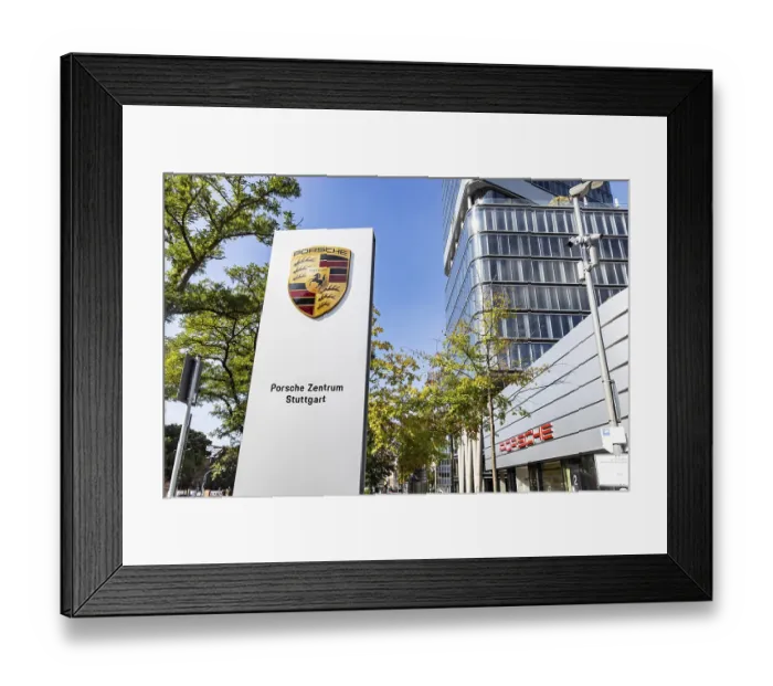 Framed Print : Porsche Centre Autohaus am Pragsattel