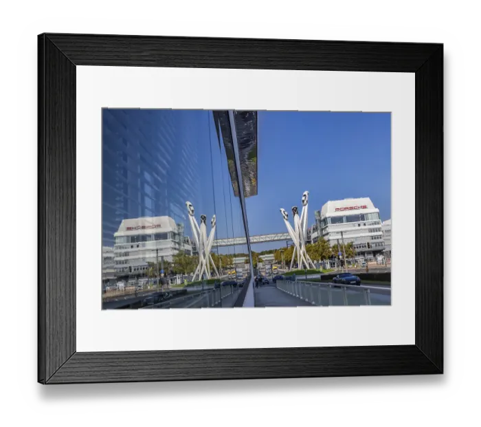 Framed Print : Porscheplatz with Porsche headquarters Framed Print : Porscheplatz with Porsche headquarters