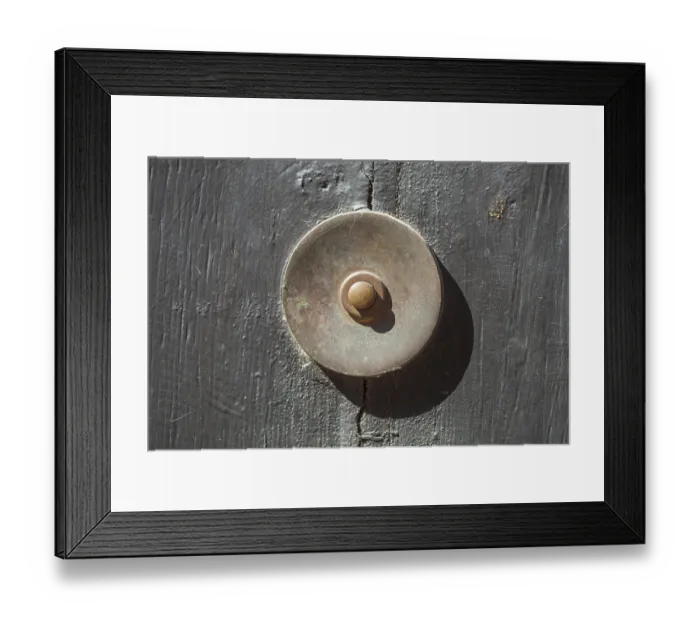Framed Print : Old bell on a half-timbered house in the old town centre