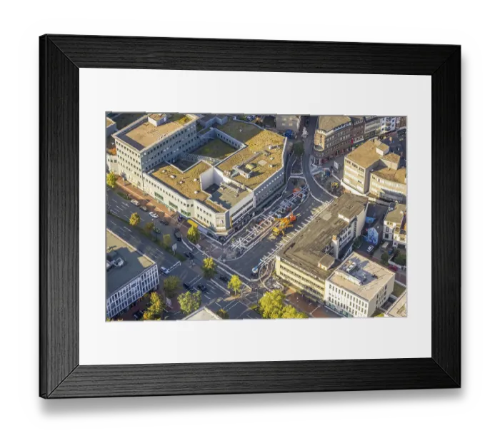 Framed Print : Aerial view, construction site Westentor am City-Center