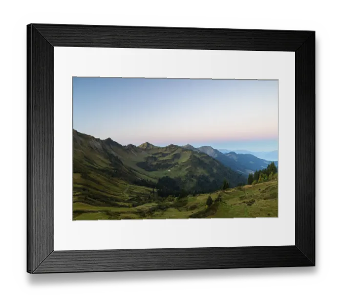 Framed Print : View from the Furkajoch into the Laternser valley