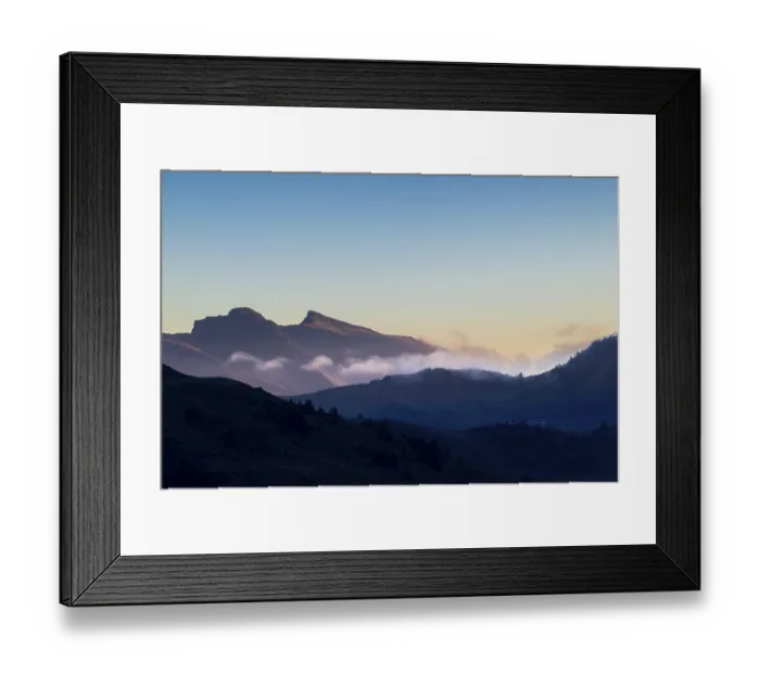 Framed Print : View from Furkajoch a mountain range above a sea of fog