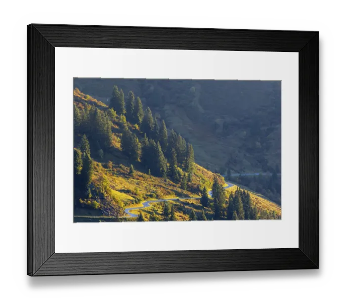 Framed Print : View from the Furkajoch to the pass road Framed Print : View from the Furkajoch to the pass road