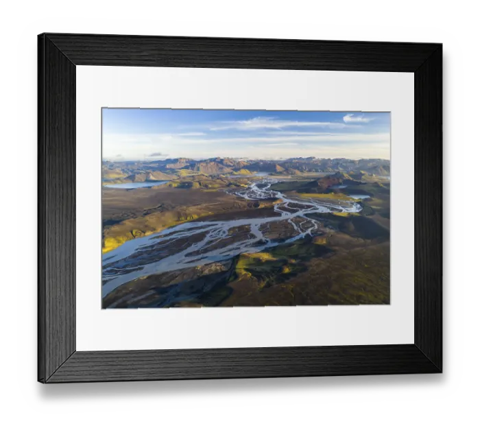 Framed Print : Landscape with river and mountains Framed Print : Landscape with river and mountains