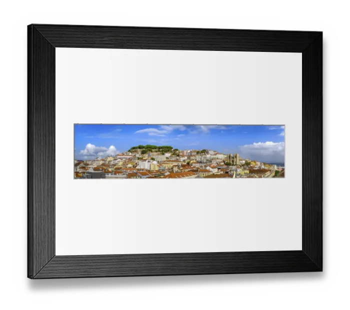 Framed Print : Scenic panoramic view of Lisbon historic Alfama district