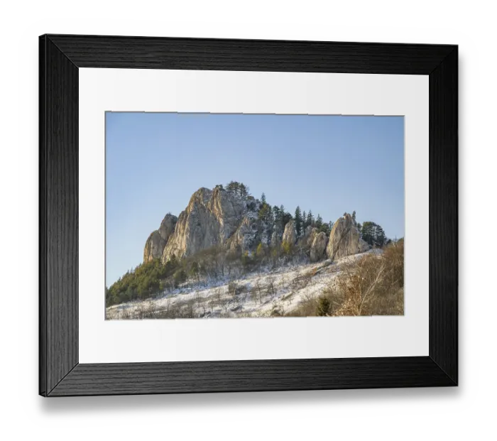 Framed Print : View on the mountains on a sunny day in winter