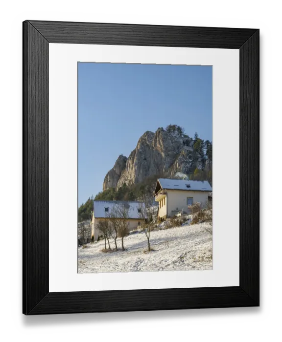 Framed Print : View on the mountains on a sunny day in winter
