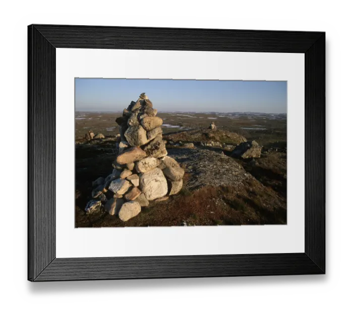 Framed Print : Pile of stones, national park Hardangervidda