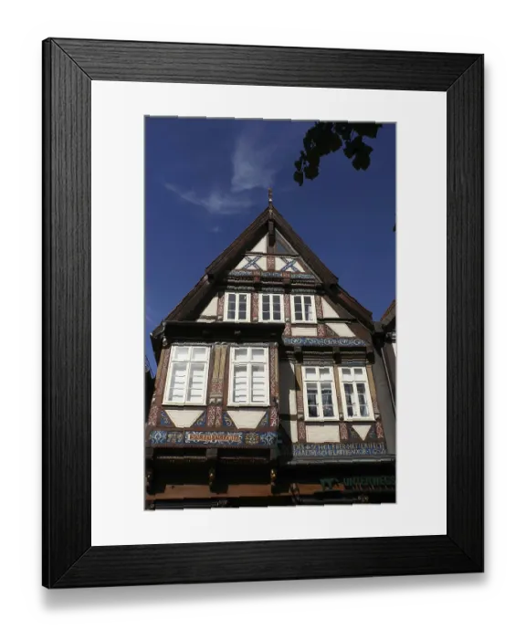 Framed Print : Historic half-timbered houses in the old town centre of Celle
