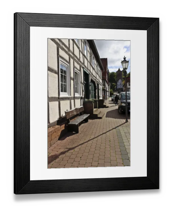 Framed Print : Listed half-timbered house in the historic old town