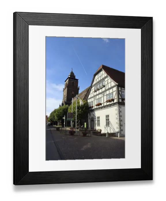 Framed Print : Listed half-timbered house in the historic old town