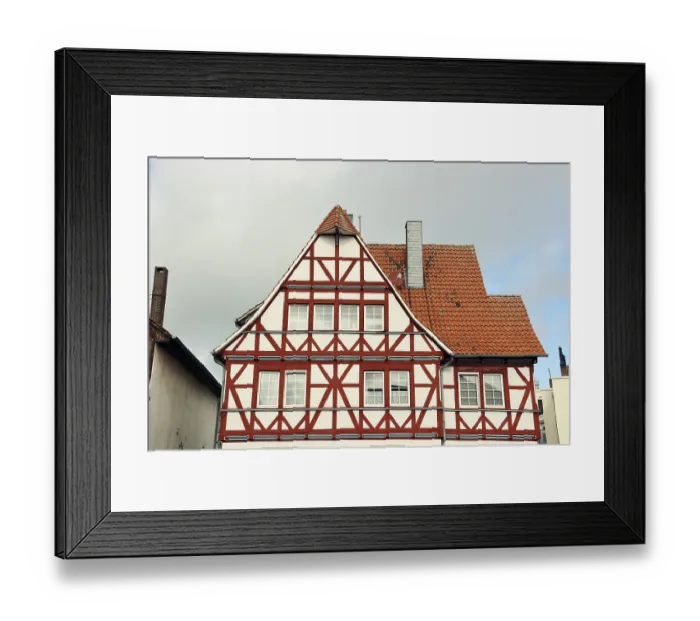 Framed Print : Half-timbered houses in the historic old town Framed Print : Half-timbered houses in the historic old town