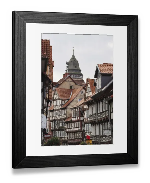 Framed Print : Half-timbered ensemble in the historic old town Framed Print : Half-timbered ensemble in the historic old town