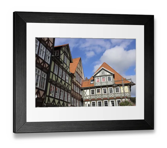 Framed Print : Half-timbered ensemble in the historic old town