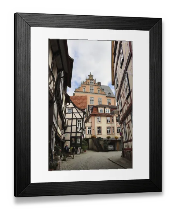 Framed Print : Half-timbered ensemble in the historic old town