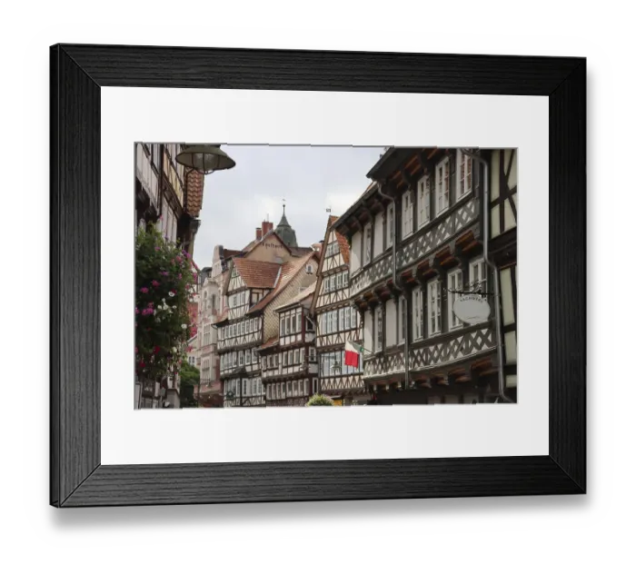 Framed Print : Half-timbered ensemble in the historic old town Framed Print : Half-timbered ensemble in the historic old town