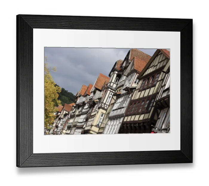 Framed Print : Half-timbered ensemble in the historic old town