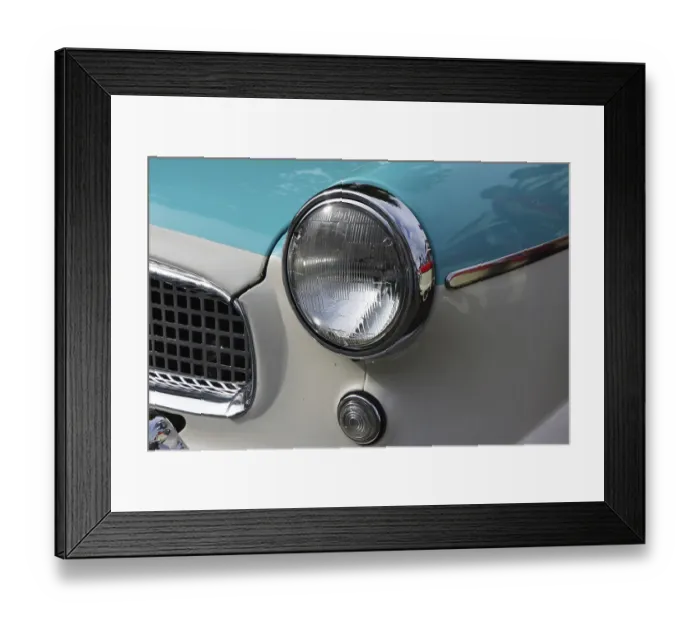 Framed Print : Headlights and radiator grille on a classic car Framed Print : Headlights and radiator grille on a classic car