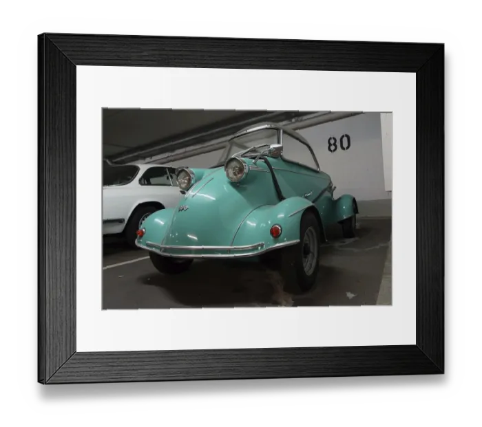 Framed Print : Messerschmitt cabin scooter in the underground car park