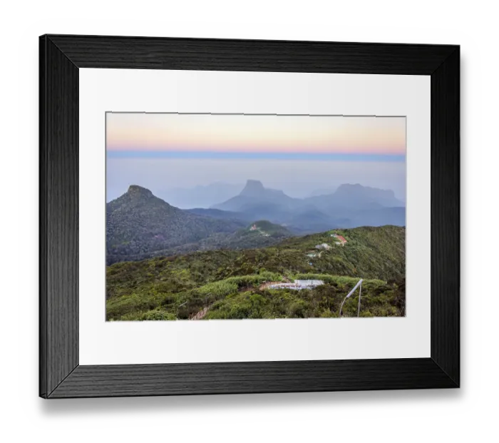 Framed Print : Beautiful landscape at sunrise viewed from Adams peak Framed Print : Beautiful landscape at sunrise viewed from Adams peak