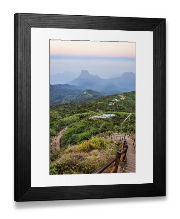 Framed Print : Walking path from Adams peak at sunrise, Sri Lanka