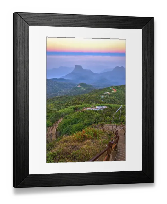 Framed Print : Walking path from Adams peak at sunrise, Sri Lanka