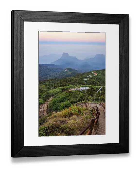 Framed Print : Walking path from Adams peak at sunrise, Sri Lanka