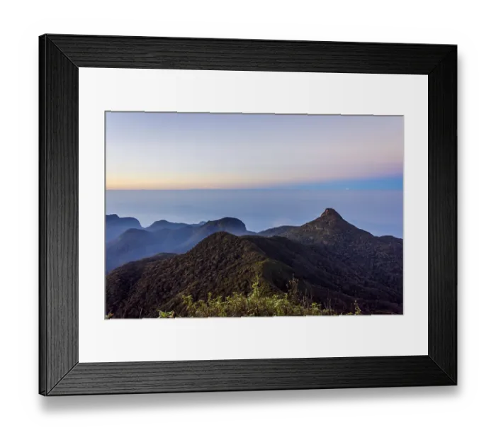 Framed Print : Beautiful landscape at sunrise viewed from Adams peak