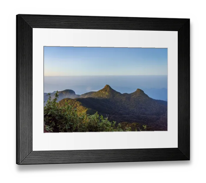 Framed Print : Beautiful landscape at sunrise viewed from Adams peak