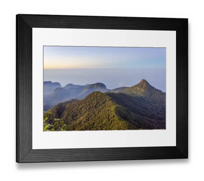 Framed Print : Beautiful landscape at sunrise viewed from Adams peak