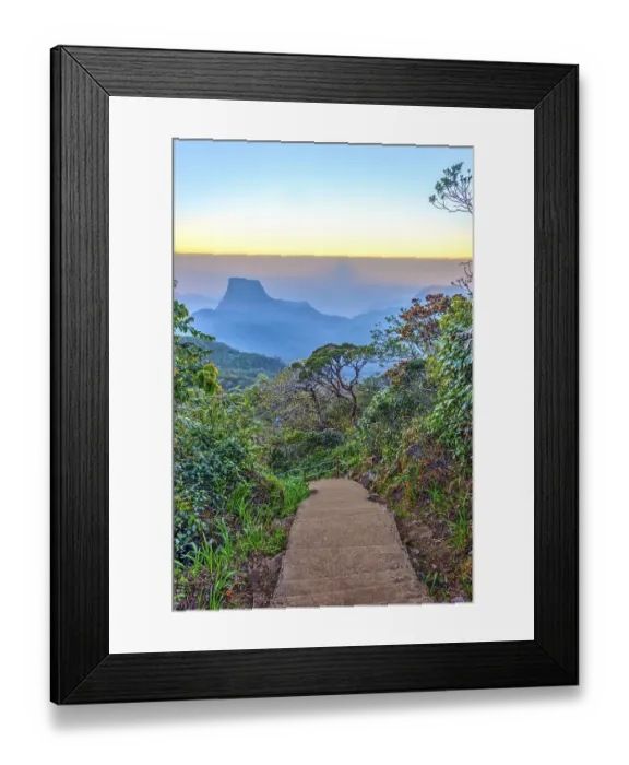 Framed Print : Walking path from Adams peak at sunrise, Sri Lanka