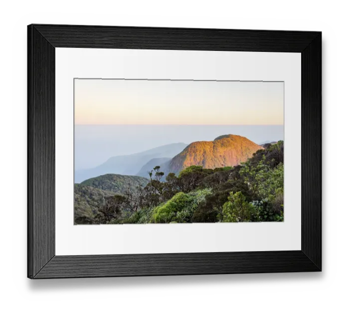 Framed Print : Beautiful landscape at sunrise viewed from Adams peak Framed Print : Beautiful landscape at sunrise viewed from Adams peak