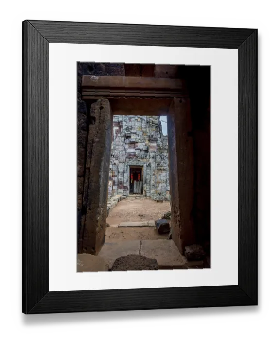 Framed Print : View thru the door to the pagoda of the Wat Banan old Khmer civilization temple