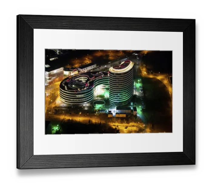 Framed Print : Aerial photo, trivago N.V. head office travel agency