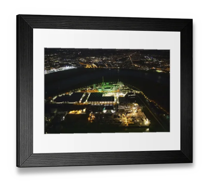 Framed Print : Aerial photo, Lausward power station Framed Print : Aerial photo, Lausward power station