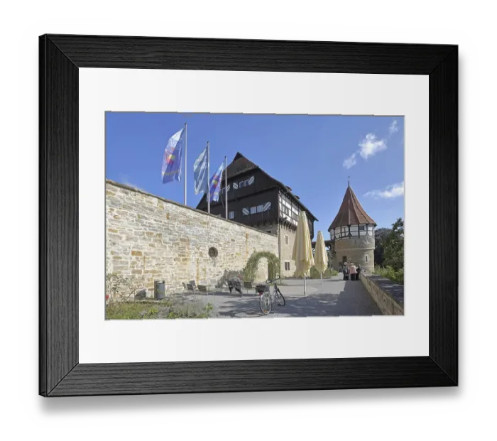 Framed Print : Water tower of the medieval Zollern castle built around 1255