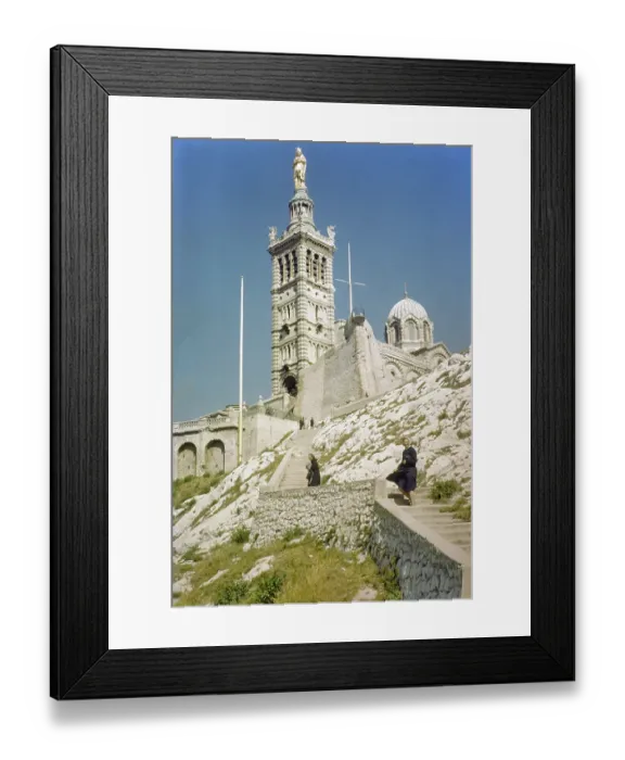 Framed Print : Neo-Byzantine architecture of basilica Notre Dame De La Garde church Framed Print : Neo-Byzantine architecture of basilica Notre Dame De La Garde church